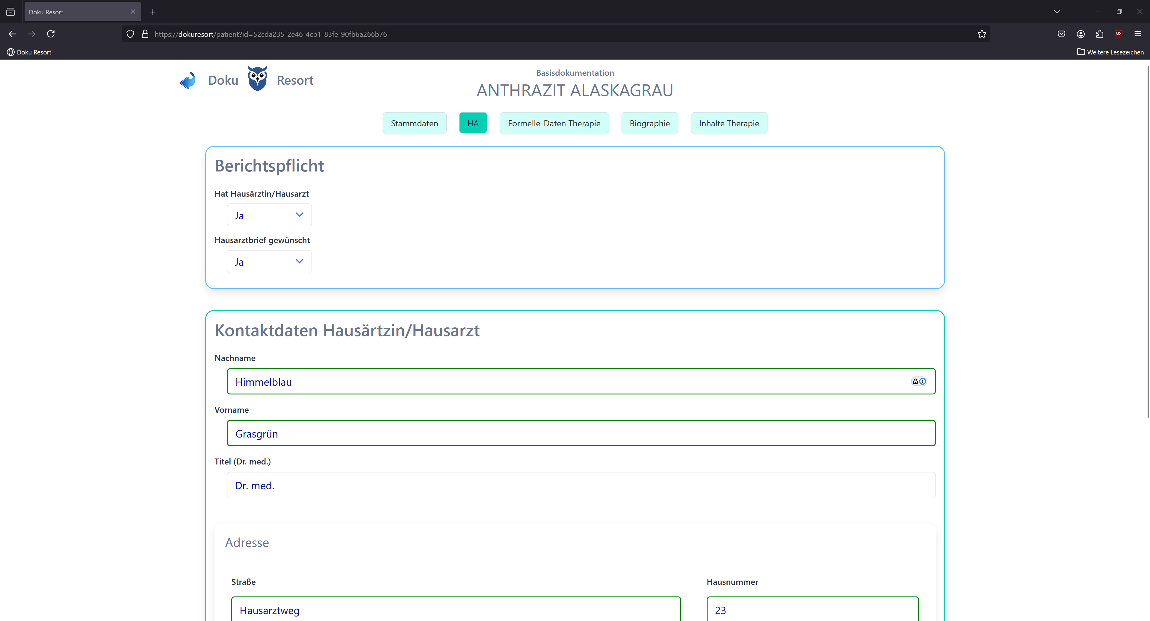 Akte Basisdokumentation