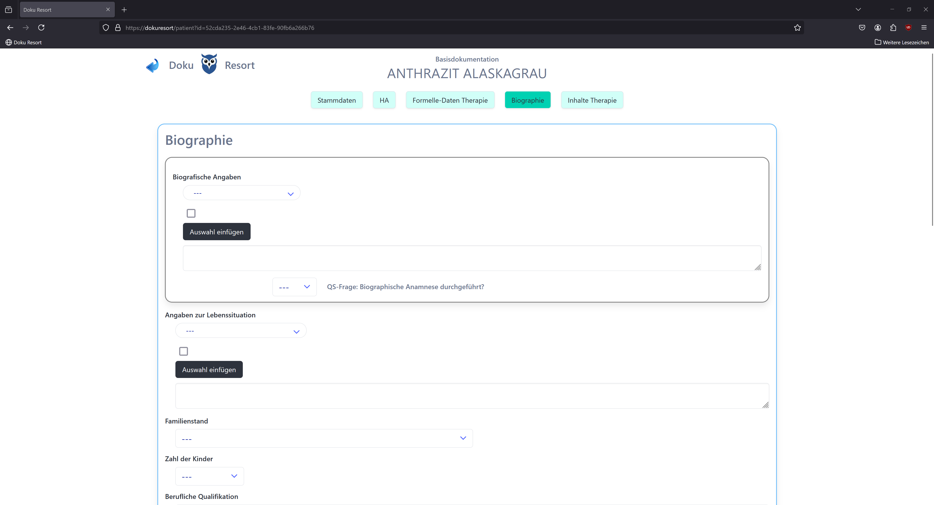 Akte Basisdokumentation