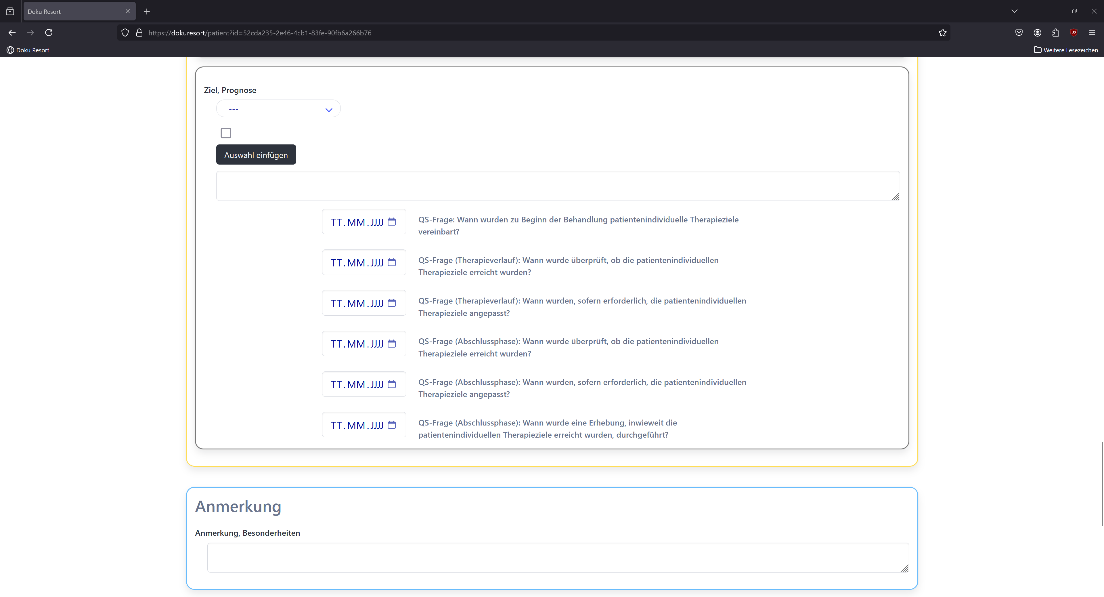 Akte Basisdokumentation
