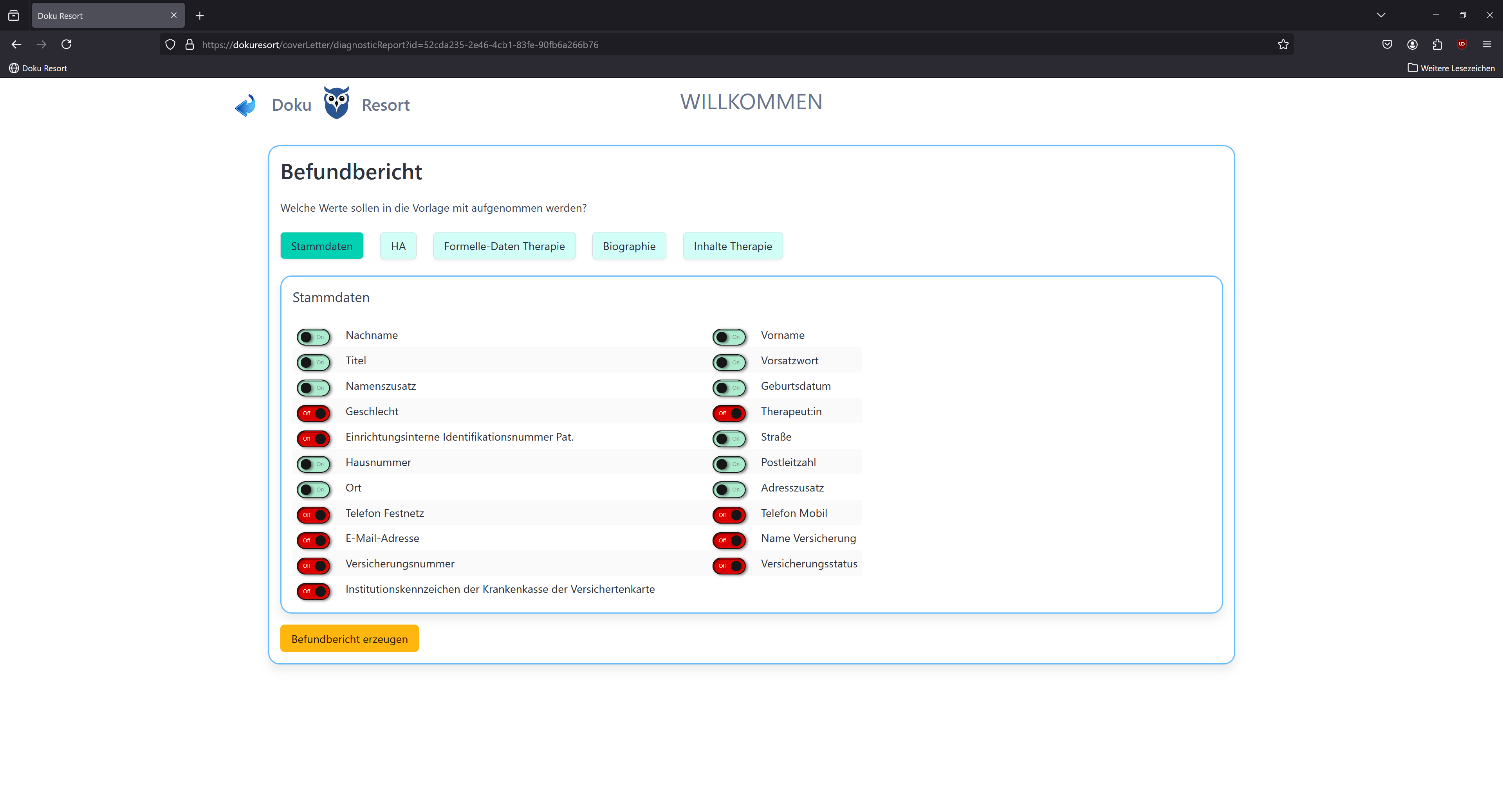 Akte Befundbericht erstellen