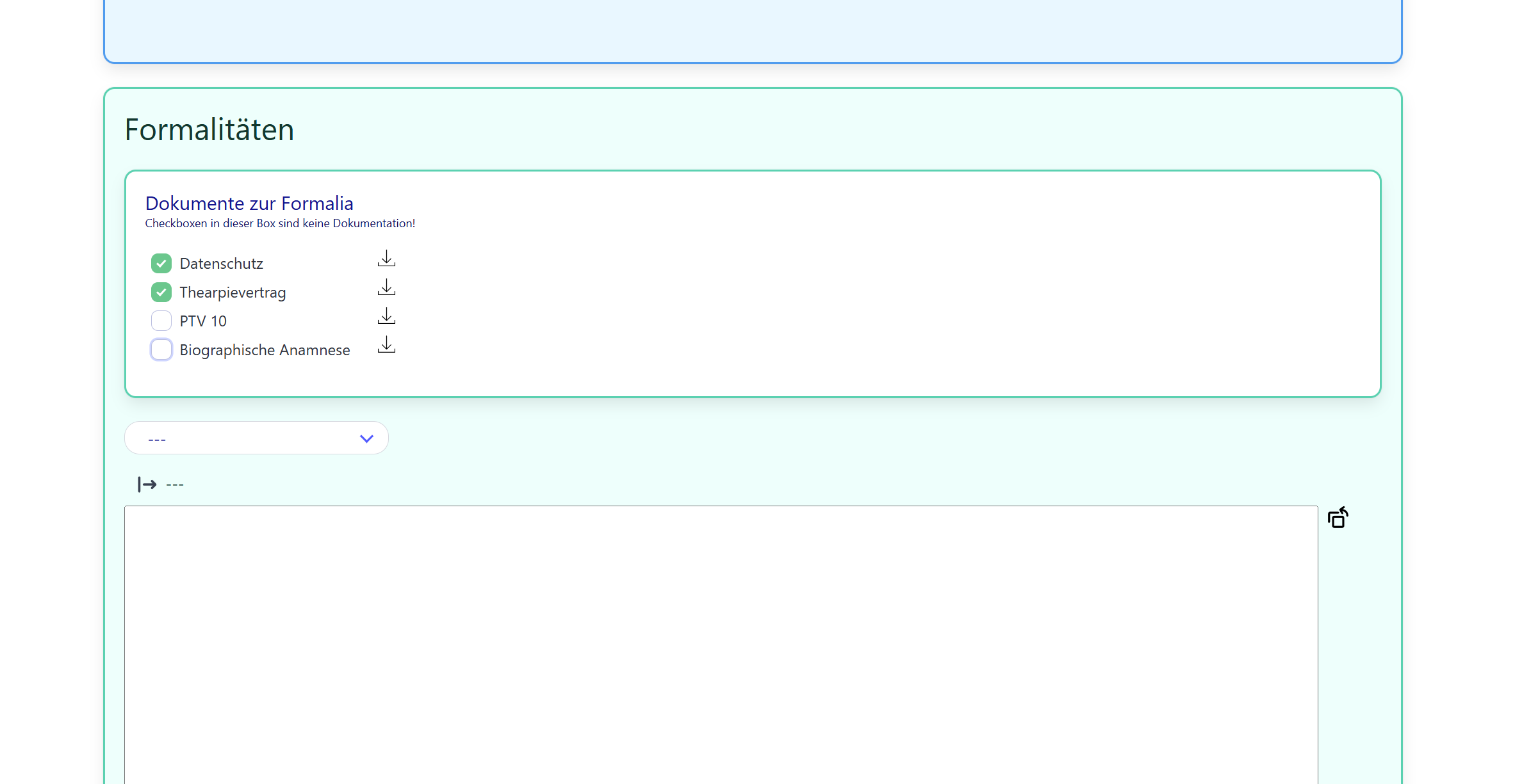 Beispiel für Formalia
