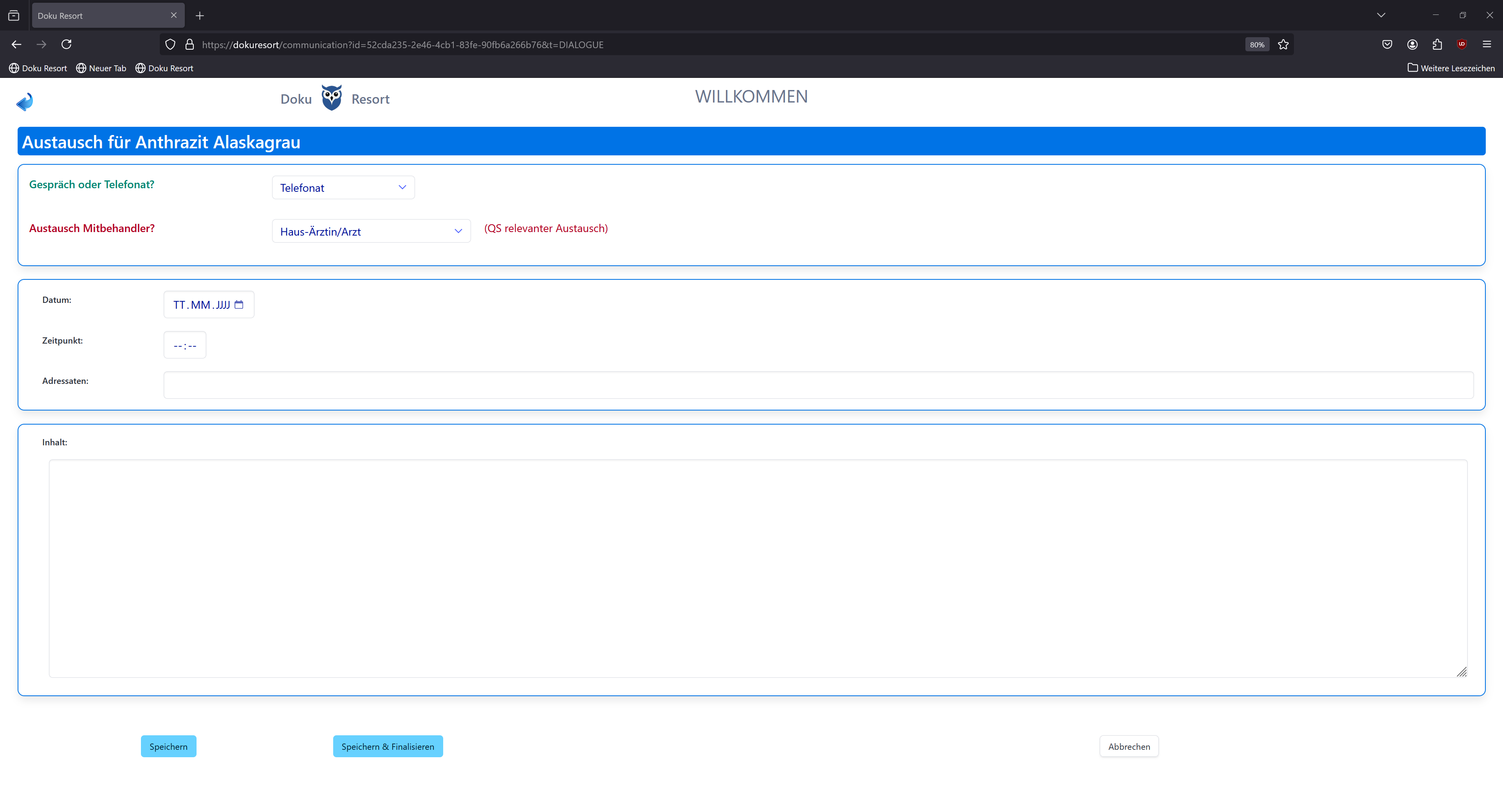 Sitzungsverlauf Austausch