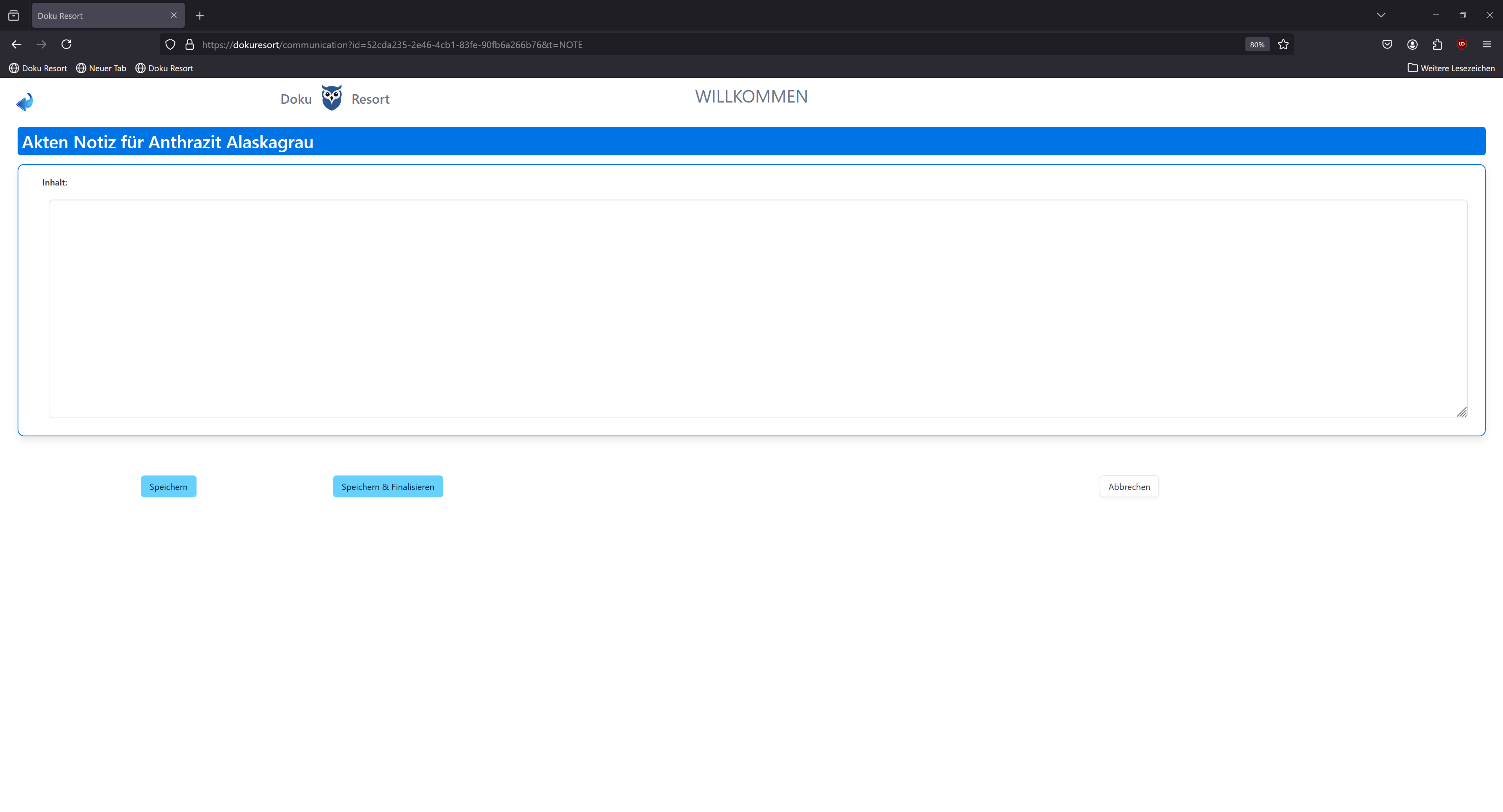 Sitzungsverlauf Notiz