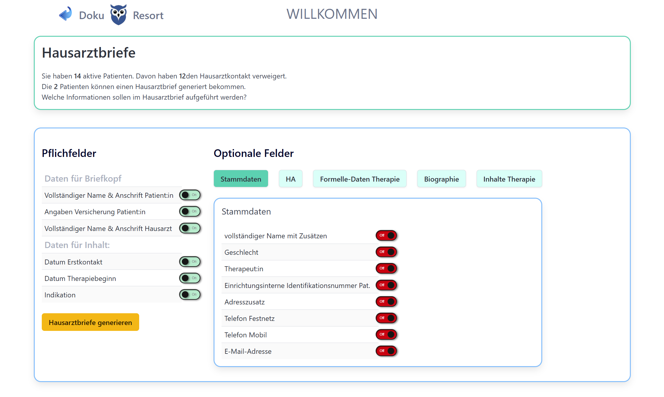 Hausarztbrieffunktion